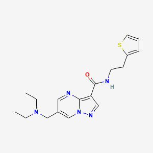 molecular formula C18H23N5OS B5451285 6-[(diethylamino)methyl]-N-[2-(2-thienyl)ethyl]pyrazolo[1,5-a]pyrimidine-3-carboxamide 