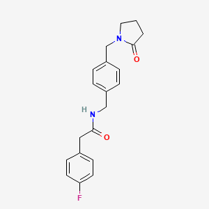 molecular formula C20H21FN2O2 B5451368 2-(4-fluorophenyl)-N-{4-[(2-oxo-1-pyrrolidinyl)methyl]benzyl}acetamide 