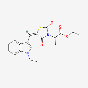 molecular formula C19H20N2O4S B5451376 ethyl 2-[(5E)-5-[(1-ethylindol-3-yl)methylidene]-2,4-dioxo-1,3-thiazolidin-3-yl]propanoate 