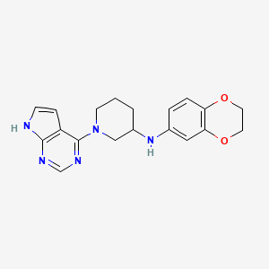 N-(2,3-dihydro-1,4-benzodioxin-6-yl)-1-(7H-pyrrolo[2,3-d]pyrimidin-4-yl)-3-piperidinamine