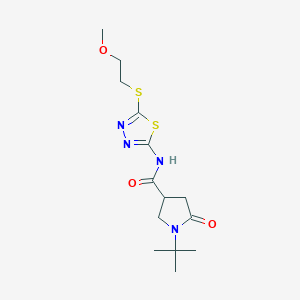 1-tert-butyl-N-{5-[(2-methoxyethyl)sulfanyl]-1,3,4-thiadiazol-2-yl}-5-oxopyrrolidine-3-carboxamide