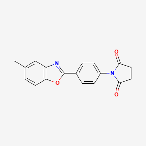 molecular formula C18H14N2O3 B5451418 1-[4-(5-Methyl-1,3-benzoxazol-2-yl)phenyl]pyrrolidine-2,5-dione 