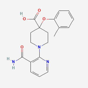 1-[3-(aminocarbonyl)pyridin-2-yl]-4-(2-methylphenoxy)piperidine-4-carboxylic acid