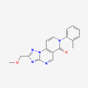 4-(Methoxymethyl)-11-(2-methylphenyl)-2,3,5,7,11-pentazatricyclo[7.4.0.02,6]trideca-1(9),3,5,7,12-pentaen-10-one