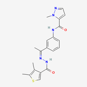 molecular formula C20H21N5O2S B5451442 N-(3-{N-[(4,5-dimethyl-3-thienyl)carbonyl]ethanehydrazonoyl}phenyl)-1-methyl-1H-pyrazole-5-carboxamide 