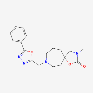 molecular formula C18H22N4O3 B5451450 3-methyl-8-[(5-phenyl-1,3,4-oxadiazol-2-yl)methyl]-1-oxa-3,8-diazaspiro[4.6]undecan-2-one 