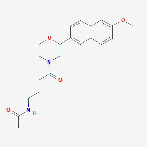 molecular formula C21H26N2O4 B5451458 N-{4-[2-(6-methoxy-2-naphthyl)morpholin-4-yl]-4-oxobutyl}acetamide 