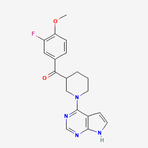 (3-fluoro-4-methoxyphenyl)[1-(7H-pyrrolo[2,3-d]pyrimidin-4-yl)piperidin-3-yl]methanone