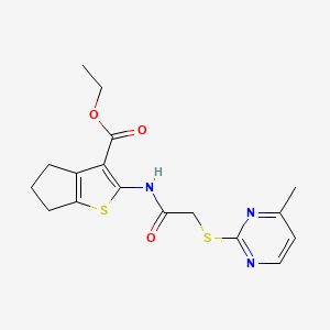 ethyl 2-({[(4-methyl-2-pyrimidinyl)thio]acetyl}amino)-5,6-dihydro-4H-cyclopenta[b]thiophene-3-carboxylate