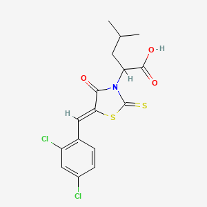 molecular formula C16H15Cl2NO3S2 B5451473 2-[5-(2,4-dichlorobenzylidene)-4-oxo-2-thioxo-1,3-thiazolidin-3-yl]-4-methylpentanoic acid 