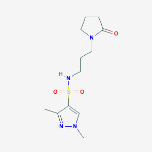 molecular formula C12H20N4O3S B5451477 13-DIMETHYL-N-[3-(2-OXOPYRROLIDIN-1-YL)PROPYL]-1H-PYRAZOLE-4-SULFONAMIDE 