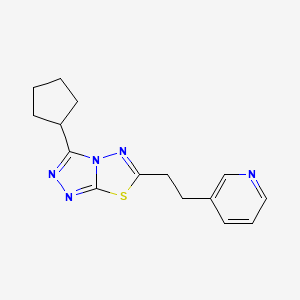 molecular formula C15H17N5S B5451485 3-cyclopentyl-6-(2-pyridin-3-ylethyl)[1,2,4]triazolo[3,4-b][1,3,4]thiadiazole 