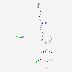 molecular formula C13H14Cl2FNO2 B5451543 2-({[5-(3-chloro-4-fluorophenyl)-2-furyl]methyl}amino)ethanol hydrochloride 