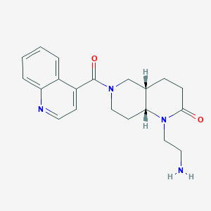 molecular formula C20H24N4O2 B5451570 rel-(4aS,8aR)-1-(2-aminoethyl)-6-(4-quinolinylcarbonyl)octahydro-1,6-naphthyridin-2(1H)-one dihydrochloride 