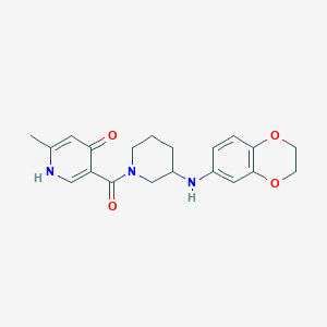 molecular formula C20H23N3O4 B5451622 5-{[3-(2,3-dihydro-1,4-benzodioxin-6-ylamino)-1-piperidinyl]carbonyl}-2-methyl-4(1H)-pyridinone 