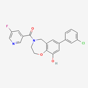 7-(3-chlorophenyl)-4-[(5-fluoropyridin-3-yl)carbonyl]-2,3,4,5-tetrahydro-1,4-benzoxazepin-9-ol