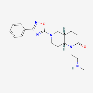 molecular formula C19H25N5O2 B5451628 rel-(4aS,8aR)-1-[2-(methylamino)ethyl]-6-(3-phenyl-1,2,4-oxadiazol-5-yl)octahydro-1,6-naphthyridin-2(1H)-one hydrochloride 