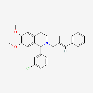 molecular formula C27H28ClNO2 B5451643 1-(3-chlorophenyl)-6,7-dimethoxy-2-[(E)-2-methyl-3-phenylprop-2-enyl]-3,4-dihydro-1H-isoquinoline 