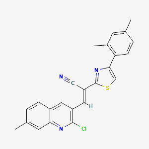 molecular formula C24H18ClN3S B5451657 (E)-3-(2-chloro-7-methylquinolin-3-yl)-2-[4-(2,4-dimethylphenyl)-1,3-thiazol-2-yl]prop-2-enenitrile 