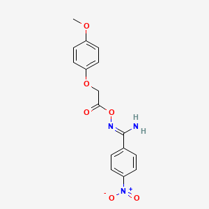 molecular formula C16H15N3O6 B5451707 N'-{[(4-methoxyphenoxy)acetyl]oxy}-4-nitrobenzenecarboximidamide 