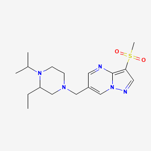 molecular formula C17H27N5O2S B5451716 6-[(3-ethyl-4-isopropyl-1-piperazinyl)methyl]-3-(methylsulfonyl)pyrazolo[1,5-a]pyrimidine 