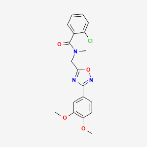 molecular formula C19H18ClN3O4 B5451722 2-chloro-N-{[3-(3,4-dimethoxyphenyl)-1,2,4-oxadiazol-5-yl]methyl}-N-methylbenzamide 