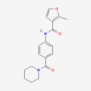 molecular formula C18H20N2O3 B5451742 2-methyl-N-[4-(piperidine-1-carbonyl)phenyl]furan-3-carboxamide 