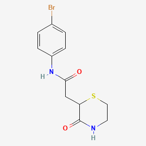 molecular formula C12H13BrN2O2S B5451757 N-(4-bromophenyl)-2-(3-oxothiomorpholin-2-yl)acetamide 