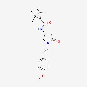 molecular formula C21H30N2O3 B5451792 N-{1-[2-(4-methoxyphenyl)ethyl]-5-oxopyrrolidin-3-yl}-2,2,3,3-tetramethylcyclopropanecarboxamide 