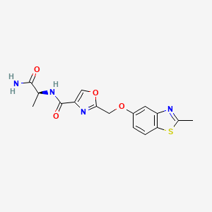 N-[(1S)-2-amino-1-methyl-2-oxoethyl]-2-{[(2-methyl-1,3-benzothiazol-5-yl)oxy]methyl}-1,3-oxazole-4-carboxamide