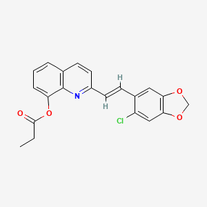 molecular formula C21H16ClNO4 B5451816 2-[2-(6-chloro-1,3-benzodioxol-5-yl)vinyl]-8-quinolinyl propionate 