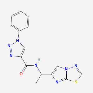 N-(1-imidazo[2,1-b][1,3,4]thiadiazol-6-ylethyl)-1-phenyl-1H-1,2,3-triazole-4-carboxamide