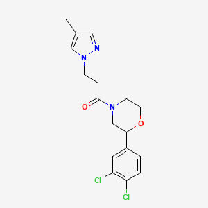 molecular formula C17H19Cl2N3O2 B5451847 2-(3,4-dichlorophenyl)-4-[3-(4-methyl-1H-pyrazol-1-yl)propanoyl]morpholine 