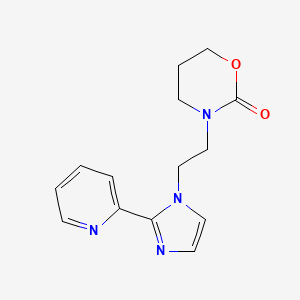 molecular formula C14H16N4O2 B5451857 3-[2-(2-pyridin-2-yl-1H-imidazol-1-yl)ethyl]-1,3-oxazinan-2-one 