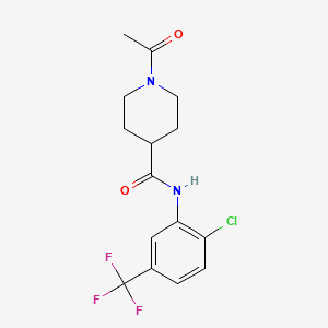 molecular formula C15H16ClF3N2O2 B5451867 1-acetyl-N-[2-chloro-5-(trifluoromethyl)phenyl]piperidine-4-carboxamide 