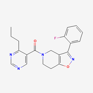 molecular formula C20H19FN4O2 B5451871 3-(2-fluorophenyl)-5-[(4-propylpyrimidin-5-yl)carbonyl]-4,5,6,7-tetrahydroisoxazolo[4,5-c]pyridine 