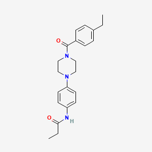 molecular formula C22H27N3O2 B5451880 N-[4-[4-(4-ethylbenzoyl)piperazin-1-yl]phenyl]propanamide 