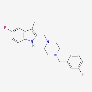 molecular formula C21H23F2N3 B5451888 5-fluoro-2-{[4-(3-fluorobenzyl)-1-piperazinyl]methyl}-3-methyl-1H-indole 