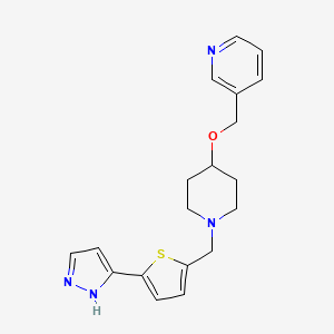 3-[[1-[[5-(1H-pyrazol-5-yl)thiophen-2-yl]methyl]piperidin-4-yl]oxymethyl]pyridine