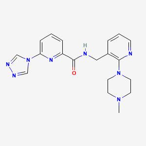 molecular formula C19H22N8O B5451906 N-{[2-(4-methylpiperazin-1-yl)pyridin-3-yl]methyl}-6-(4H-1,2,4-triazol-4-yl)pyridine-2-carboxamide 