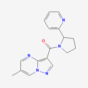 molecular formula C17H17N5O B5451929 6-methyl-3-[(2-pyridin-2-ylpyrrolidin-1-yl)carbonyl]pyrazolo[1,5-a]pyrimidine 