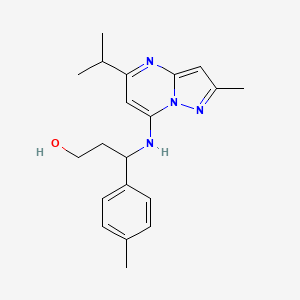 3-[(5-isopropyl-2-methylpyrazolo[1,5-a]pyrimidin-7-yl)amino]-3-(4-methylphenyl)-1-propanol