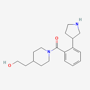 molecular formula C18H26N2O2 B5451949 2-{1-[2-(3-pyrrolidinyl)benzoyl]-4-piperidinyl}ethanol hydrochloride 