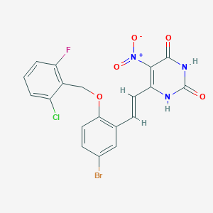 6-[(E)-2-{5-bromo-2-[(2-chloro-6-fluorobenzyl)oxy]phenyl}ethenyl]-5-nitropyrimidine-2,4(1H,3H)-dione