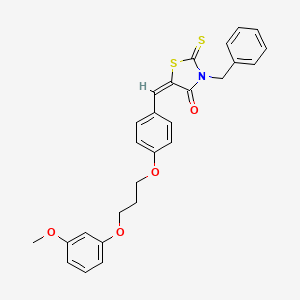 (5E)-3-benzyl-5-[[4-[3-(3-methoxyphenoxy)propoxy]phenyl]methylidene]-2-sulfanylidene-1,3-thiazolidin-4-one