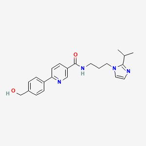 molecular formula C22H26N4O2 B5451974 6-[4-(hydroxymethyl)phenyl]-N-[3-(2-isopropyl-1H-imidazol-1-yl)propyl]nicotinamide 