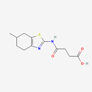 molecular formula C12H16N2O3S B5452004 4-[(6-methyl-4,5,6,7-tetrahydro-1,3-benzothiazol-2-yl)amino]-4-oxobutanoic acid 