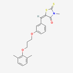 (5E)-5-[[3-[3-(2,6-dimethylphenoxy)propoxy]phenyl]methylidene]-3-methyl-2-sulfanylidene-1,3-thiazolidin-4-one