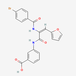 molecular formula C21H15BrN2O5 B5452040 3-[(2E)-2-[(4-Bromophenyl)formamido]-3-(furan-2-YL)prop-2-enamido]benzoic acid 