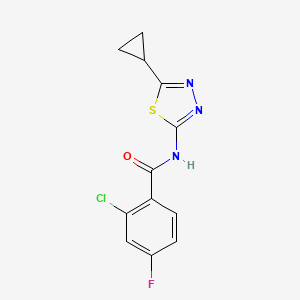 molecular formula C12H9ClFN3OS B5452057 2-chloro-N-(5-cyclopropyl-1,3,4-thiadiazol-2-yl)-4-fluorobenzamide 